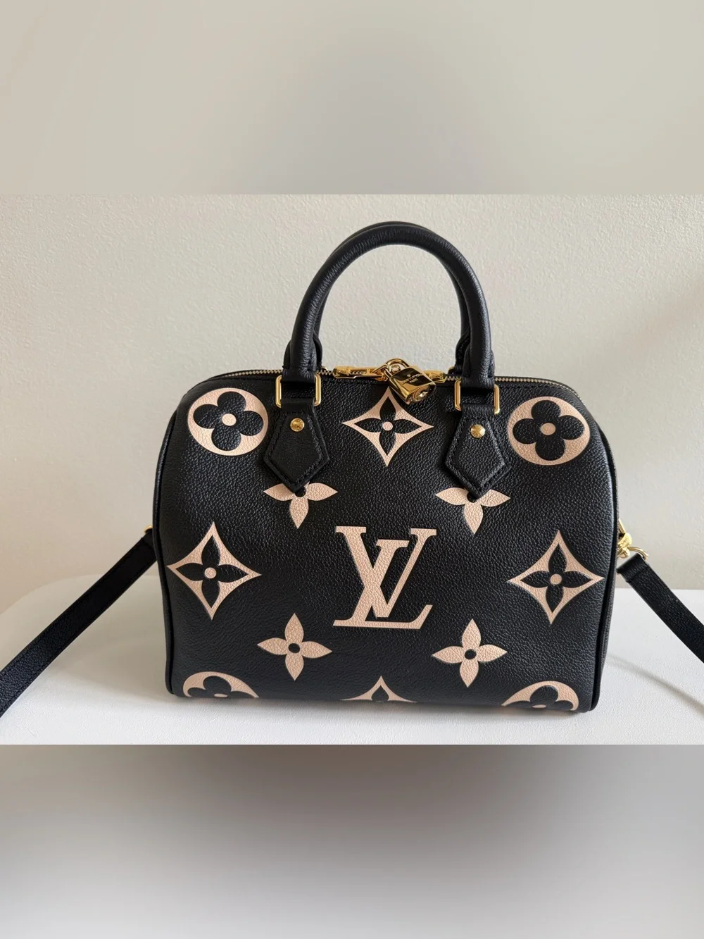 Louis Vuitton Speedy Bandouliere 25 Bicolor Monogram Empreinte Leather Bag